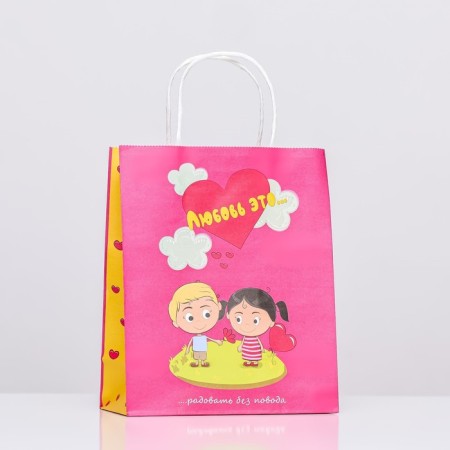 Crafts "Love is...", pink, 22 x 11 x 27 cm, 120 g/m2