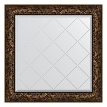 Mirror with engraving in the baguette frame, Byzantium bronze 99 mm, 89x89 cm