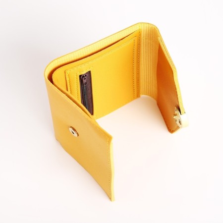 Women's wallet on the button, yellow color-3
