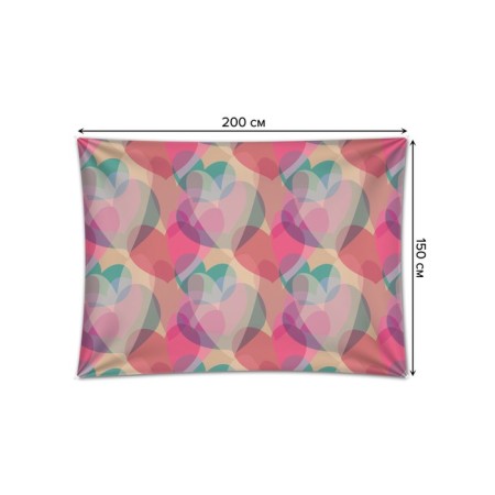 Decorative panel with photo printing "side of hearts", horizontal, size 150x200 cm-1