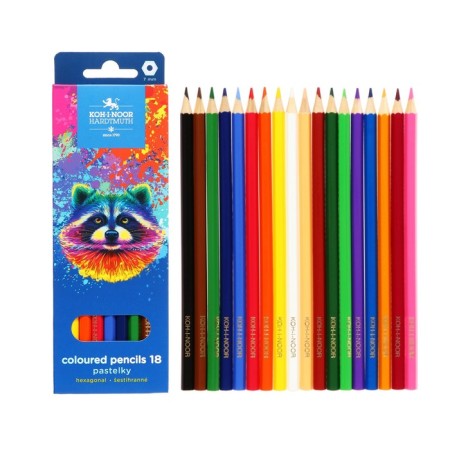Pencils 18-I-N 3553 Racoon, hexagon, cards/UP
