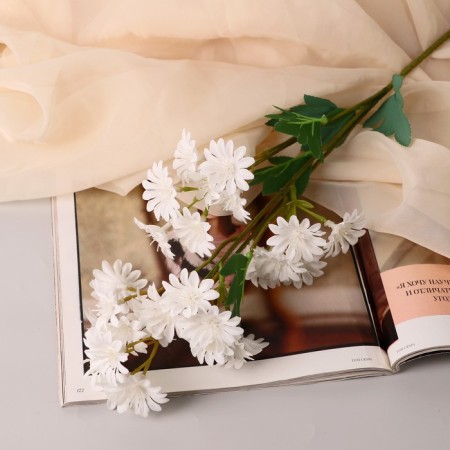Artificial "Chrysanthemum" premium, 3.5x62 cm, white