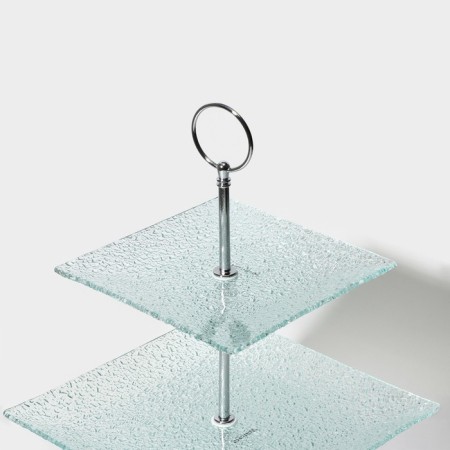 Glass fruit 3-tier rectangular “accent”, 25 × 35 cm-2