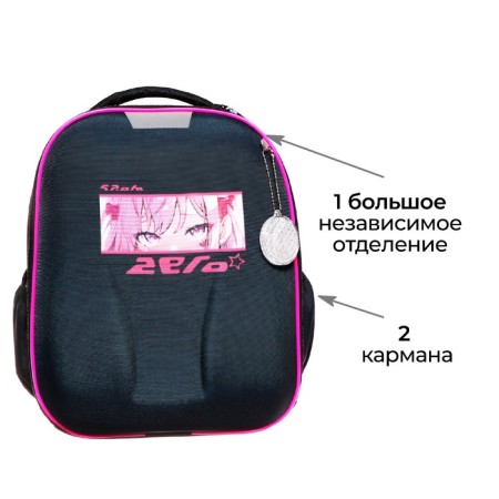 School backpack, 37 x 28 x 19 cm, calligrata volt "Anime's eyes"-2