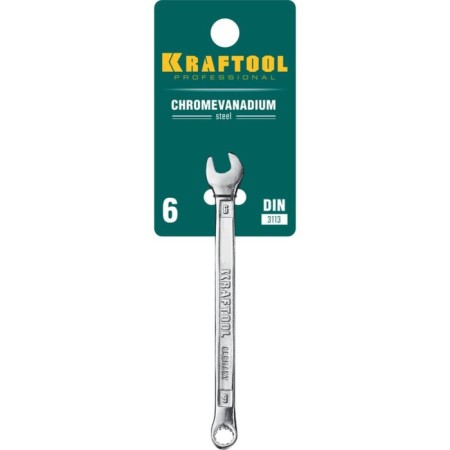 The key combined key Kraftool 27079-06, CR-V, chrome, 6 mm-2