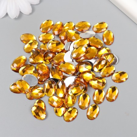Decor for creativity Plastic "Rhil oval. Bright yellow" set of 150 pcs 1x1.4 cm-2