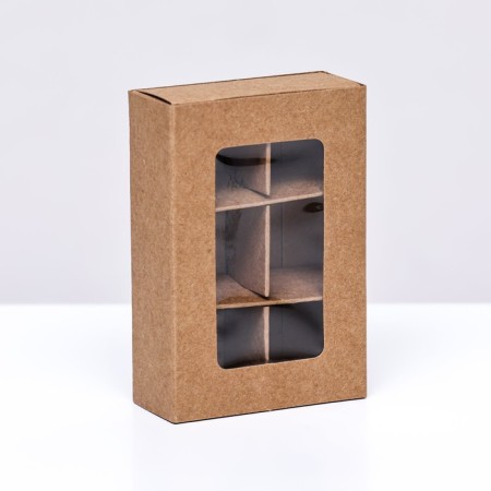 Box for sweets 6 pieces, 8.7 x 5.8 x 2.5 thin separators, craft