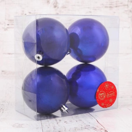 Set of balls plastic D-8 cm, 4 pcs "gloss" blue-1