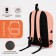 School backpack of textiles on lightning, Fulldorn, 3 pockets, peach color