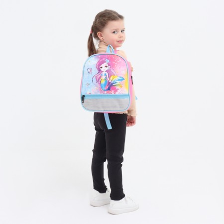 Baby backpack on lightning, 1 outer pocket, insert mix, pink color-2