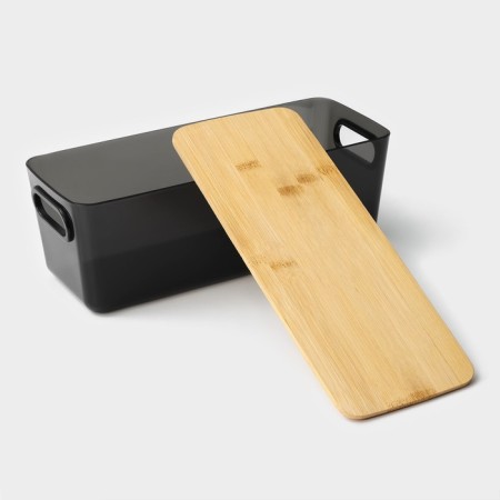 Storage container with lid laconicism lid, 28.5 × 11 × 10.5 cm, black color is black-3