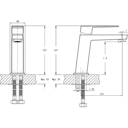 Mixer for the sink Rush Thira TR3625-11, single-leaf, chrome-1
