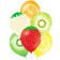 Shar Latex 14 "Fruit", pastel, silk -screen printing, set 25 pcs., Mix