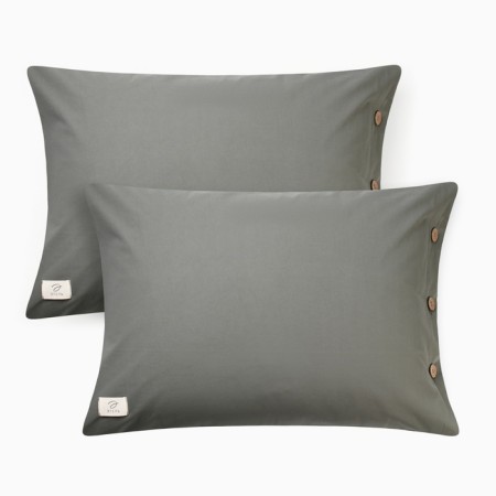 A set of pillowcases Ethel 50*70 cm - 2 pcs, central -green, greedy cotton, 140g/m2