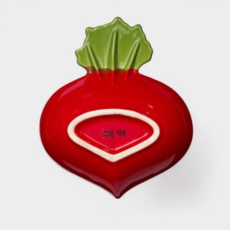 Ceramic “radish” plate, deep, red, 16 cm, 1 variety, Iran-3
