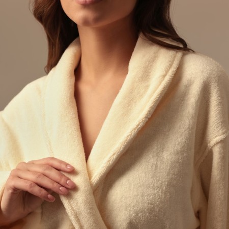 Tainted female bathrobe SL Home: Basic "Aivori", size S, 100% cotton, 420 g/m2-1