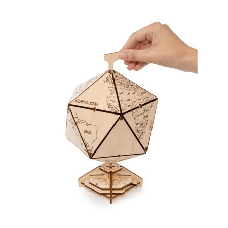 Designer Wooden 3D Ewa Globe Icosahedron with a secret (box, safe)-12