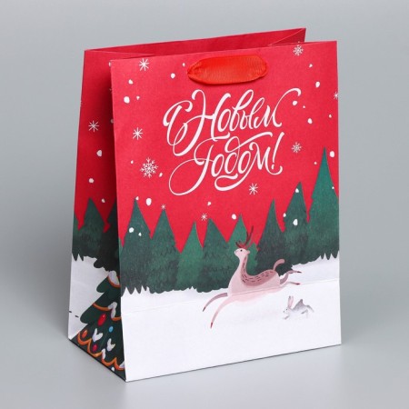 Craft vertical package "New", MS 18 x 23 x 10 cm, New Year-3