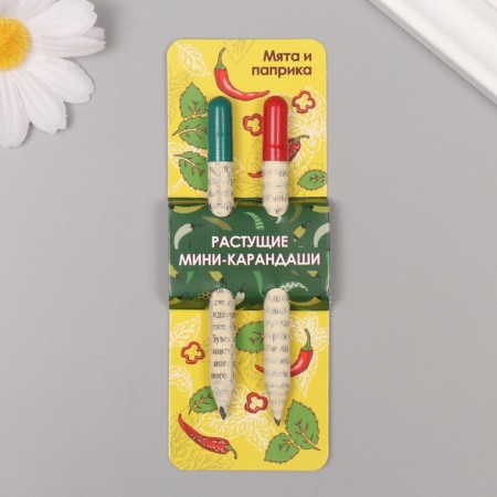 Growing gift pencils Mini "Mint + Paprika" set 2 pcs.