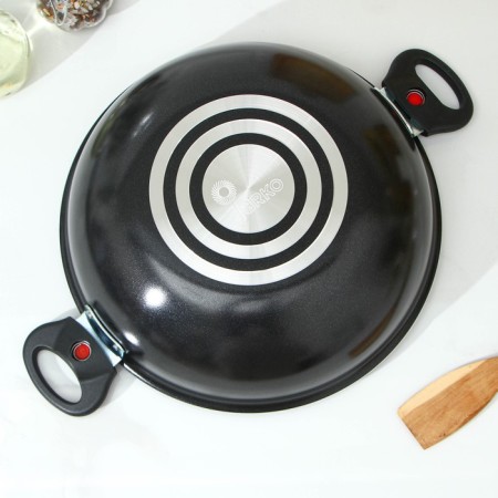 Kazan Forever, 3.5 l, d = 28 cm, two removable handles, glass lid, black color-3