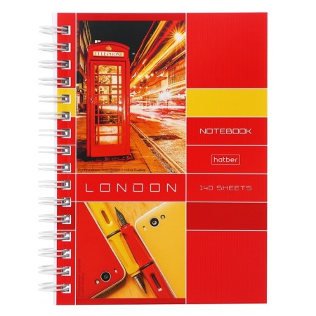 Note book A6, 140 sheets in a cage on the crest "Business City", cover Combined Cardboard-2