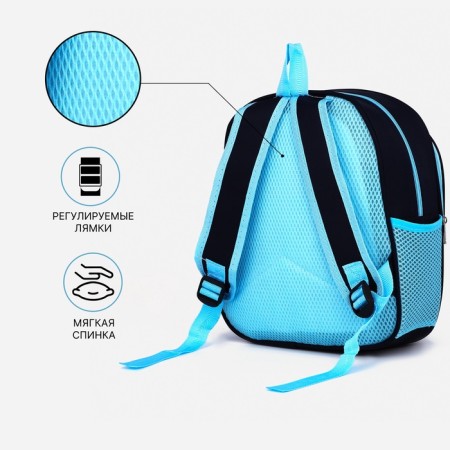 Baby backpack on lightning, 3 outer pockets, blue color-2