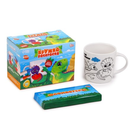 Painting mugs with the felt -tip pen "Dinosaurus, 300 ml-2