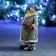 New Year's figure "Santa Claus with a Christmas tree and a gift" in white 10x13x22cm