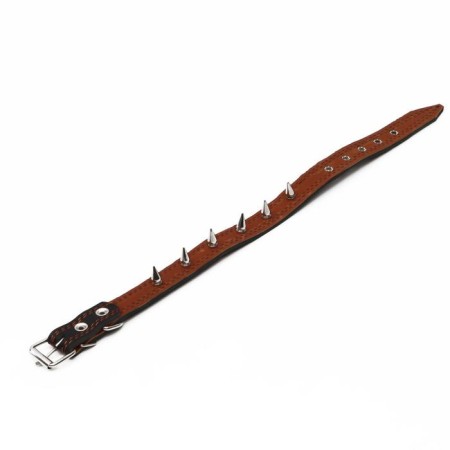 The leather collar "Strict spike", 56 x 2.5 cm, Osh 35-45 cm, black-3