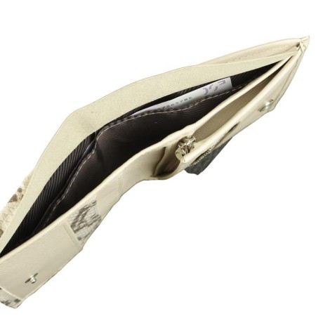 Wallet, button, 6 pockets, 1 section for trifles, n/k beige python/beige matte-3