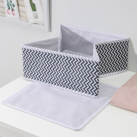Storage box "Simetro", 29 × 29 × 13 cm, color gray color-3