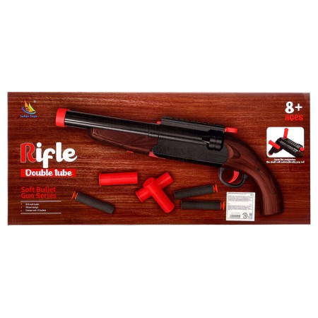 The gun "double -barreled", with sleeves, shoots soft bullets-10
