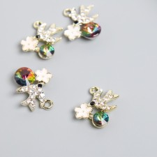 Decor for creativity metal, rhinestones, enamel 