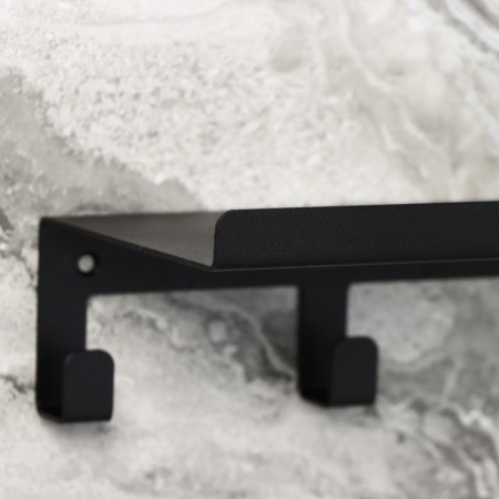 Shelf with hooks "Loft Art", 35 × 10 × 6.5 cm, black color-3