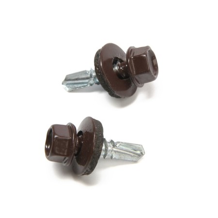 Roofing screws 5.5x19 mm, RAL8017 Brown color, 250 pcs.-1