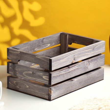 Kashpo - wooden box 30x20x14.5 cm aged oak-1