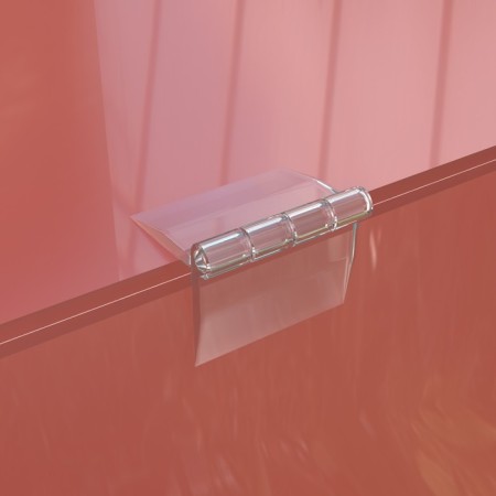 Plastic loop ACR-HINGE, 25 × 32 mm, transparent color