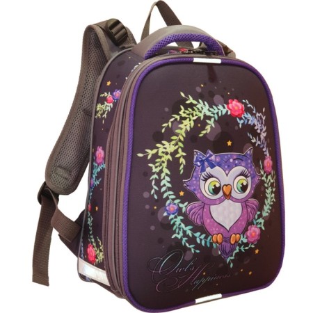 School backpack 38 x 30 x 16 cm, ergonomic back, stavia "owl", gray-1