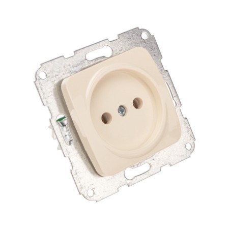 Mechanism 1st socket Kranz ceramics without grounding, hidden installation, 10a, beige KR-78-0244-1