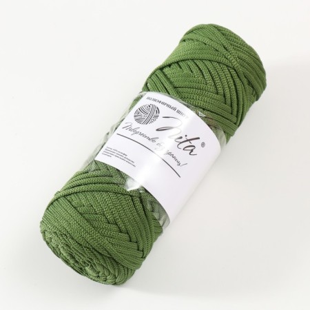 Knitting cord 100% polyester, width 3 mm 100m (olive)-1