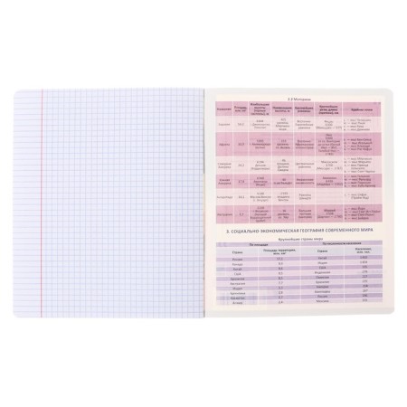 Subject notebook, 36 sheets, cage, geography, erichkrause "Timeline", coated cardboard, Bloc Offset 100%, information block-4