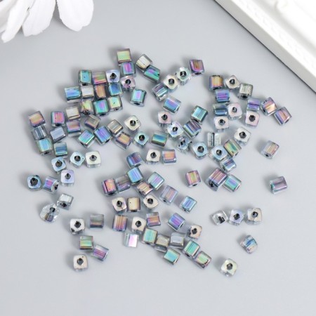 Glass beads 6/0 "Cube. Translucent. Rainbow" 10 grams