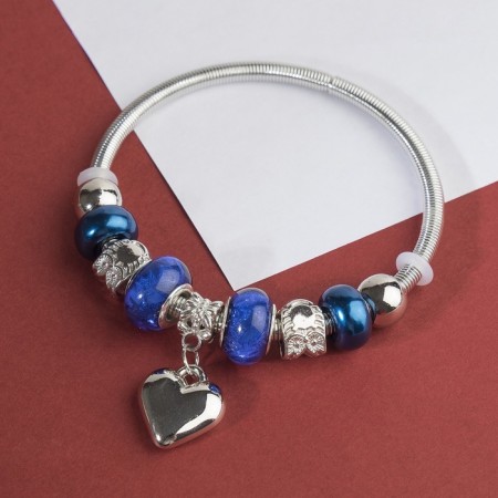 Bracelet Assorted "Margeri" heart, the color of the blue-mass in silver, d = 6.5 cm-2