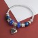 Bracelet Assorted "Margeri" heart, the color of the blue-mass in silver, d = 6.5 cm