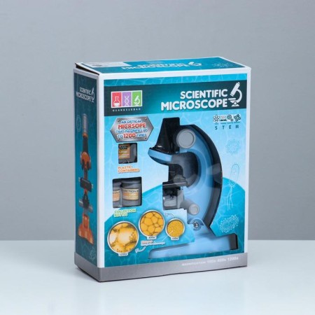 Microscope "Young Botanik" Frendering to x1200, blue, backlight-10
