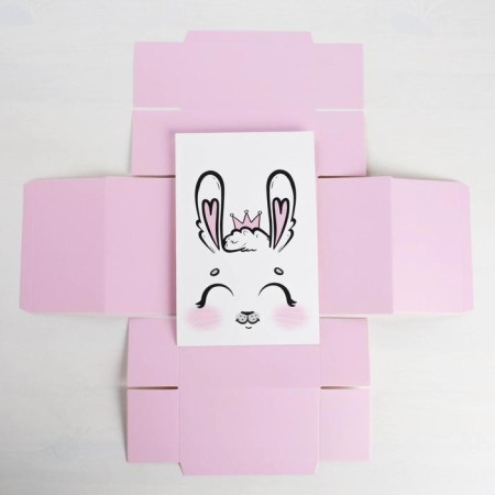 Gift folding box, packaging, "bunny", 15 x 15 x 8 cm-6