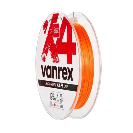 Flaw Lucky John Vanrex X4 Braid Fluo Orange 125 m, 0.17 mm