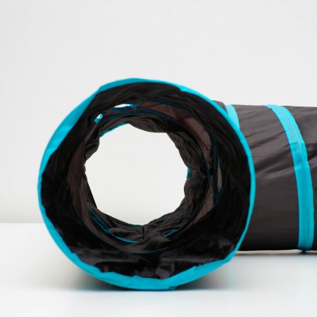 Cat tunnel rustling "tee", 80 cm, pipe diameter 25 cm, mix of flowers-5