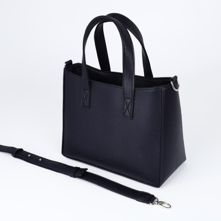 Female bag Textura, tout, medium size, blue color-6