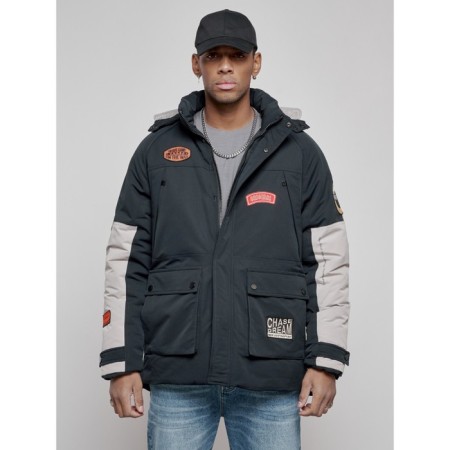 Male Winter jacket, size 52, dark blue color-9